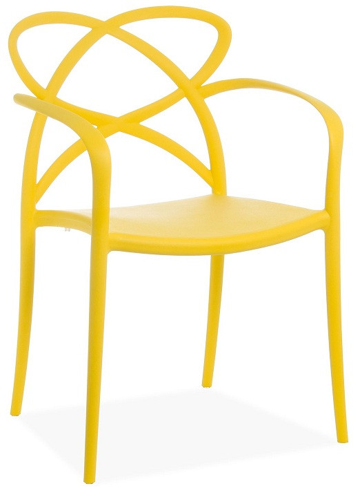BILL Chaise salle à manger avec accoudoirs jaune miel / noir