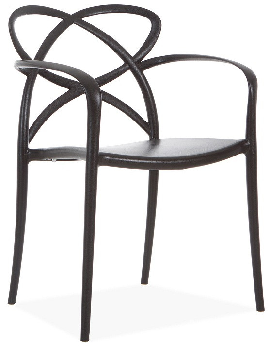 Chaise moderne avec accoudoirs polypropylène noir Masashi  MobiExpo.fr