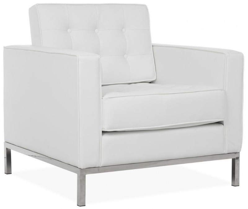 Fauteuil En Simili Cuir Blanc