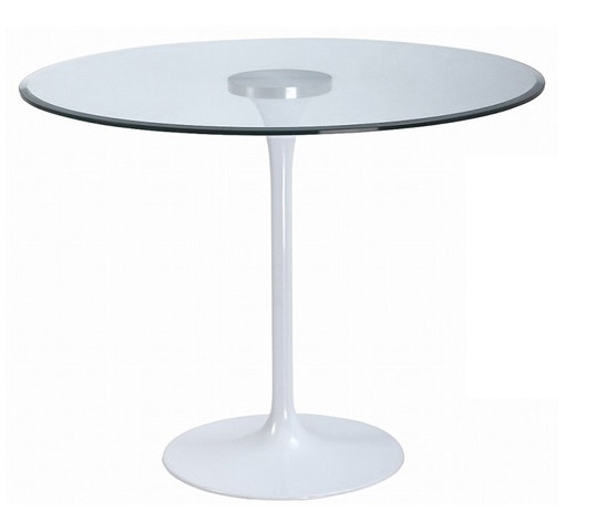 table repas special extérieur 90x90 Kurve en alu blanc et verre