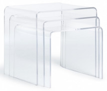3 tables basses en polycarbonat transparent Jany