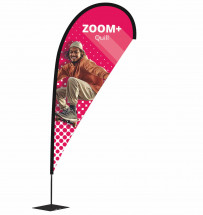 Beach flag plume Zoom+ QUILL - Mât noir