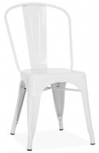 Chaise industrielle acier brillant blanc Kaoko