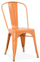 Chaise industrielle acier brillant orange Kaoko