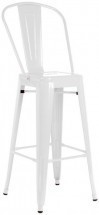 Chaise haute industrielle acier blanc brillant Koharu