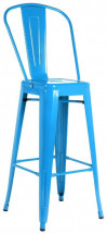 Chaise haute industrielle acier bleu brillant Koharu