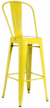 Chaise haute industrielle acier jaune brillant Koharu