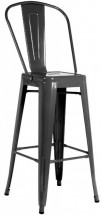 Chaise haute industrielle acier noir brillant Koharu