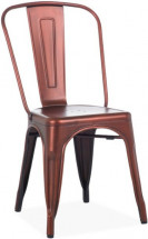 Chaise industrielle acier galvanisé cuivré rouge Kaoko
