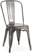 Chaise industrielle acier galvanisé mat gris Kaoko