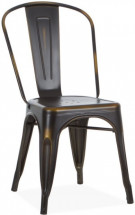 Chaise industrielle acier inoxydable marron cuivré Kaoko