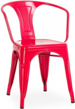 Chaise industrielle acier rouge brillant Karia