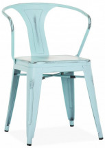 Chaise industrielle acier vieilli bleu clair Karia