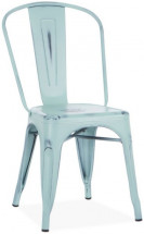 Chaise industrielle acier vieilli bleu clair Kaoko