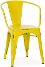 Chaise industrielle acier vieilli jaune Karia