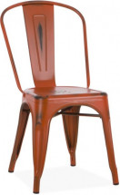 Chaise industrielle acier vieilli orange Kaoko