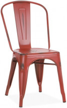 Chaise industrielle acier vieilli rouge bordeaux Kaoko