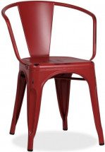 Chaise industrielle acier vieilli rouge Karia