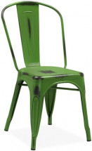 Chaise industrielle acier vieilli vert Kaoko