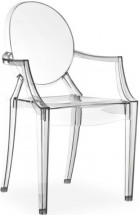 Chaise médaillon avec accoudoirs polycarbonate transparent Satsu