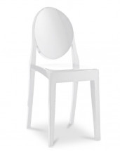 Chaise médaillon polycarbonate blanc Satsu
