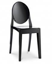 Chaise médaillon polycarbonate noir Satsu
