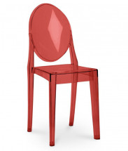 Chaise médaillon polycarbonate rouge Satsu