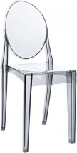 Chaise médaillon polycarbonate transparent fumé Satsu