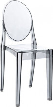 Chaise médaillon polycarbonate transparent fumé Satsu