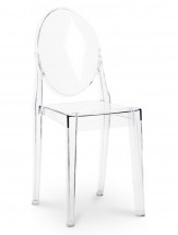 Chaise médaillon polycarbonate transparent Satsu