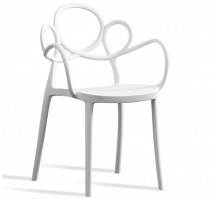Chaise moderne avec accoudoirs polypropylène blanc Masashi
