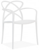 Chaise moderne avec accoudoirs polypropylène blanc Masashi