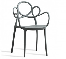 Chaise moderne avec accoudoirs polypropylène gris Masashi