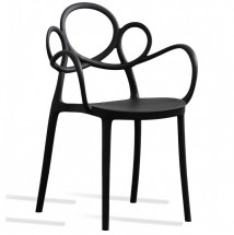 Chaise moderne avec accoudoirs polypropylène noir Masashi