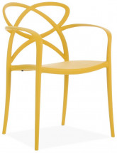 Chaise moderne avec accoudoirs polypropylène ocre Masashi