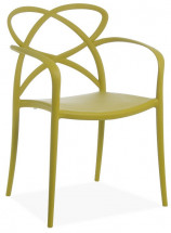 Chaise moderne avec accoudoirs polypropylène vert olive Masashi
