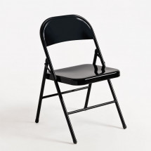Chaise pliante métal noir Pinoko