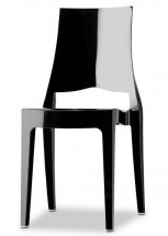 Lot de 4 chaises polycarbonate noir brillant Suza