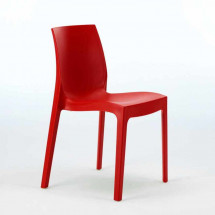 Chaise polycarbonate rouge Suza