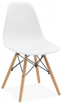 Chaise polypropylène blanc et hêtre massif clair Wako