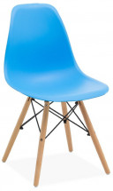 Chaise polypropylène bleu turquoise et hêtre massif clair Wako