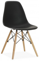Chaise polypropylène noir et hêtre massif clair Wako