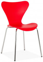Chaise polypropylène rouge et acier chromé Juna