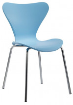 Chaise polypropylène bleu clair et acier chromé Juna