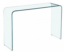 Console design verre trempé transparent Lina 120 cm