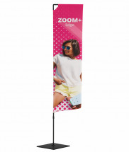 Drapeau événementiel Zoom+ EDGE - Mât noir