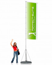 Drapeau publicitaire exterieur réglable jusqu'a 5,3 mètres Wind dancer