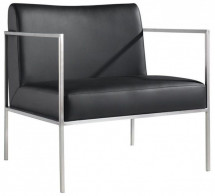 Fauteuil 2 places simili cuir noir Mollard