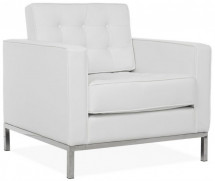 Fauteuil similicuir blanc Tosca