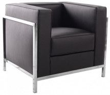 Fauteuil similicuir noir Polo